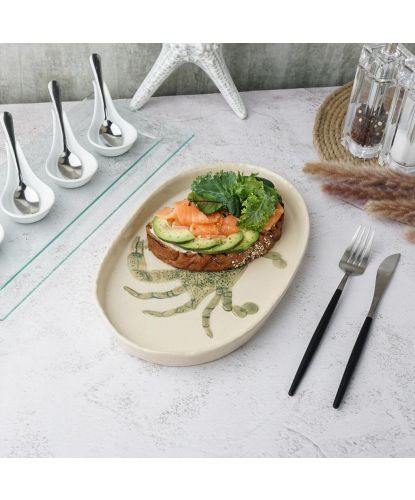 Блюдо овальное 29*18 см h2,5 см Crab Green Frutti di Mare P.L. [1] (4)