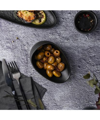 Салатник 150 мл 14,5*9,4 см h7 см Side Up Smooth Black Raw Stellar P.L. Proff Cuisine [6] (6)
