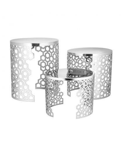 Подставка фуршетная стойка d 19 см h15,5 см круглая Honeycombs нерж. P.L. Hotelware (1)
