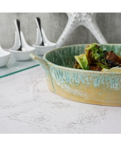 Блюдо для подачи 25,5*22,7 см h4 см 800 мл с ручками Green Frutti di Mare P.L. [1] (9)
