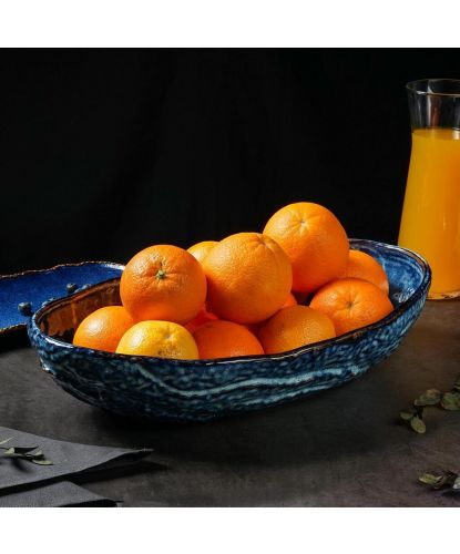 Блюдо овальное 44,5*27 см h10 см 4 л Aqua Blue Style Buffet P.L. [1]  (7)