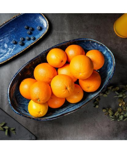 Блюдо овальное 44,5*27 см h10 см 4 л Aqua Blue Style Buffet P.L. [1]  (9)