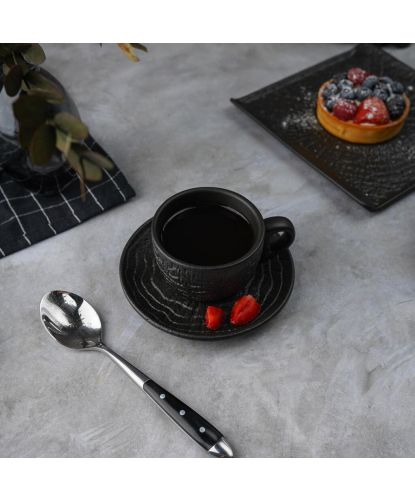 Кофейная пара 100 мл d 7 см h5,2 см Black Raw Wood P.L. Proff Cuisine [6] (2)