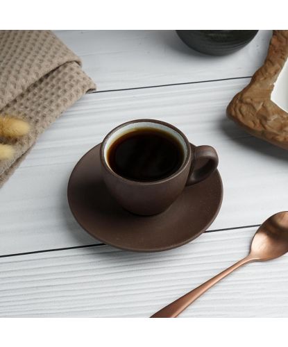 Кофейная пара 100 мл d 6,3 см h5,2 см White Matt New Brown Taiga P.L. Proff Cuisine [8] (2)