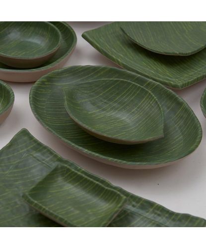 Блюдо 20,5*3 см круглое Green Banana Leaf пластик меламин P.L. Proff Cuisine (2)