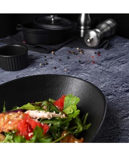 Салатник 700 мл 25*16 см h6,4 см Wave Up Smooth Black Raw Stellar P.L. Proff Cuisine [1] (5)