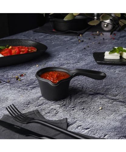 Соусник 100 мл d 7 см h5 см с ручкой Smooth Black Raw Stellar P.L. Proff Cuisine [6] (8)