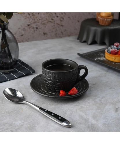Кофейная пара 100 мл d 7 см h5,2 см Black Raw Wood P.L. Proff Cuisine [6] (3)