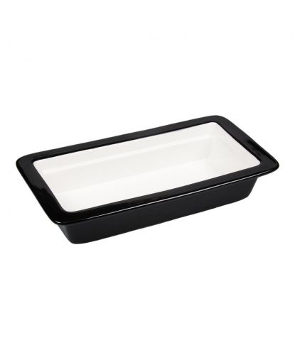 Гастроемкость 1/3 h65 мм фарфор 325*176*65 мм 4,5 л черная/белая P.L. Proff Cuisine  (2)
