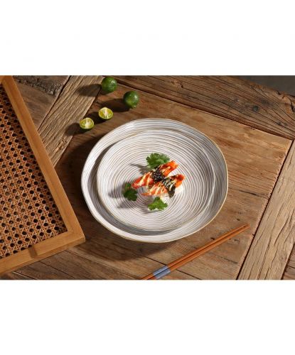 Тарелка 20,5 см h2,5 см Gray Whirlpool Frutti di Mare P.L. [6] (6)