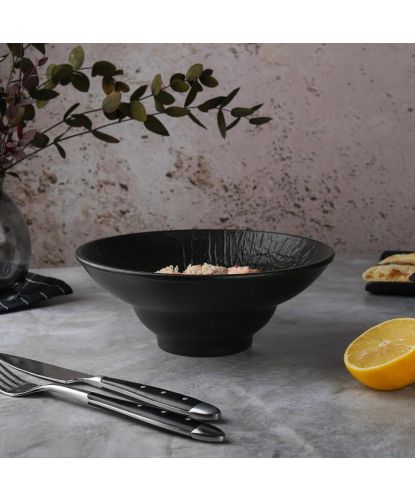 Тарелка глубокая 150 мл d 20 см h7,5 см для пасты, для супа Black Raw Wood P.L. Proff Cuisine [4] (3)