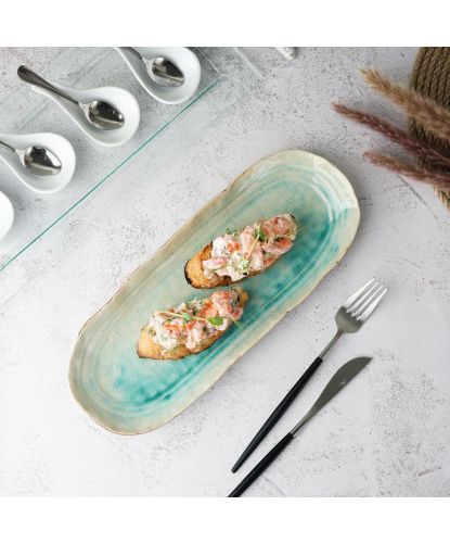 Блюдо овальное 32,5*12,5 см h2,5 см Sea Blue Frutti di Mare P.L. [1] (6)