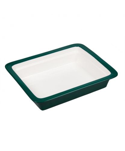 Гастроемкость 1/2 h65 мм фарфор 325*265*65 мм 4 л зеленая/белая P.L. Proff Cuisine  (2)