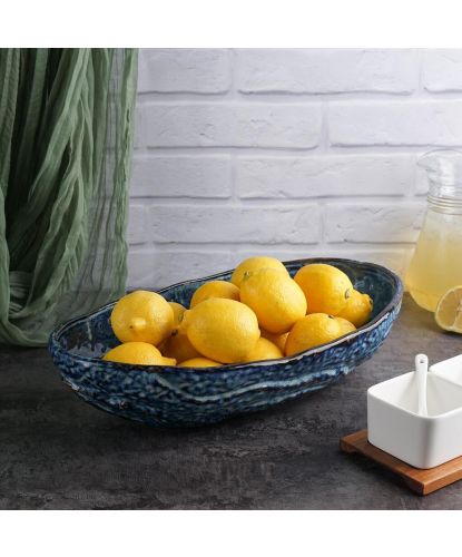Блюдо овальное 44,5*27 см h10 см 4 л Aqua Blue Style Buffet P.L. [1]  (3)