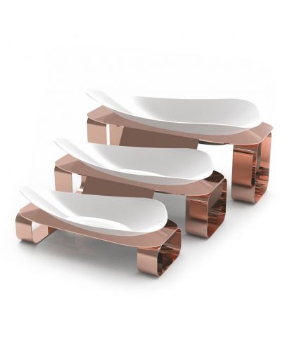 Подставка фуршетная стойка 27,7*13*11 см Copper металл + салатник меламин P.L.--Hotelware (1)