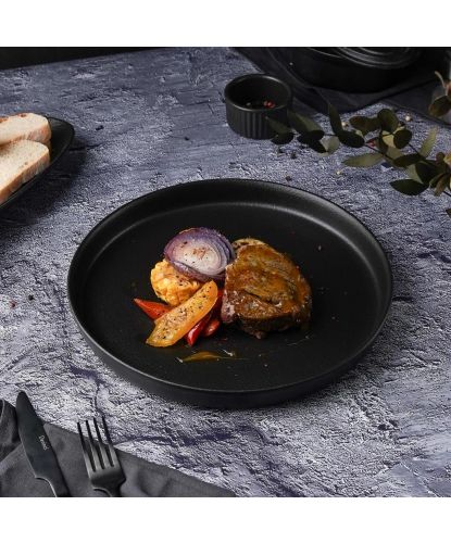 Тарелка с бортом d 27 см h2,8 см Smooth Black Raw Stellar P.L. Proff Cuisine [3] (8)