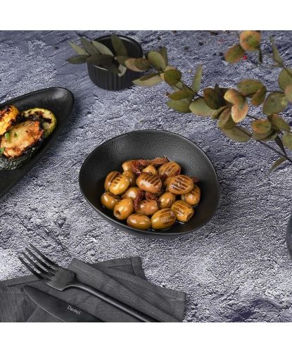 Салатник 260 мл 15*13,5 см h4,8 см Wave Up Smooth Black Raw Stellar P.L. Proff Cuisine [6] (3)