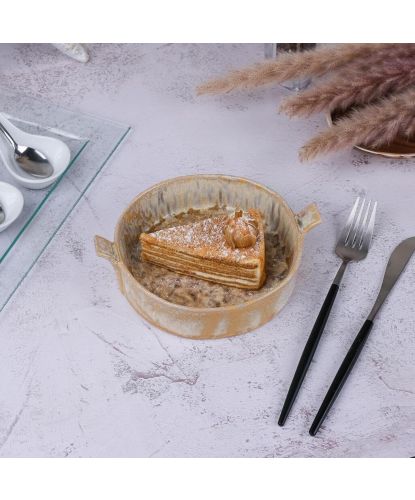 Блюдо для подачи 15,4*14,5 см h4 см 450 мл с ручками Light Brown Frutti di Mare P.L. [1] (3)