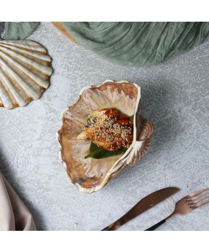 Блюдо для подачи 20*14,5 см h6 см 150 мл Pearl Shell Frutti di Mare P.L. [1] (10)