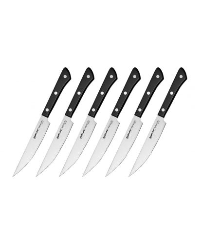 Набор стейковых ножей 6 в 1 "Samura HARAKIRI" 31 (125мм), ЧЕРНАЯ РУКОЯТЬ (1)