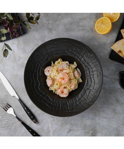 Тарелка глубокая 380 мл d 25 см h7,8 см для пасты, для супа Black Raw Wood P.L. Proff Cuisine [3] (5)