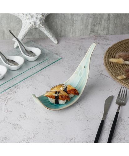 Блюдо для подачи 21*7,4 см h13,5 см Sea Blue Leaf Frutti di Mare P.L. [1] (3)