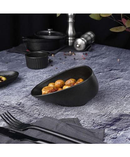 Салатник 150 мл 14,5*9,4 см h7 см Side Up Smooth Black Raw Stellar P.L. Proff Cuisine [6] (4)