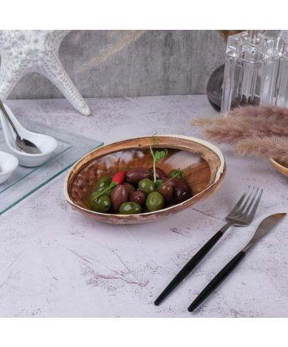 Салатник 365 мл 19*14,5 см h5 см Pearl Ammonite Shell Frutti di Mare P.L. [1] (4)