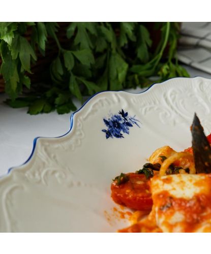 Блюдо овальное 33,7*21*6,4 см 800 мл глубокое Crush Blue Flower P.L. Proff Cuisine [1] (5)