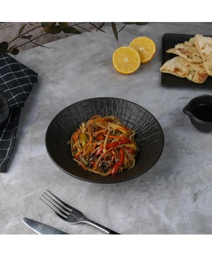 Салатник 400 мл d 18 см h5 cм Black Raw Wood P.L. Proff Cuisine [6] (2)