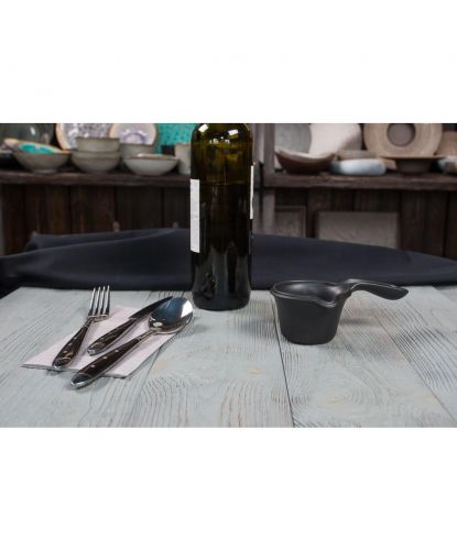 Соусник 100 мл d 7 см h5 см с ручкой Smooth Black Raw Stellar P.L. Proff Cuisine [6] (2)