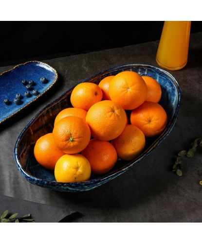 Блюдо овальное 44,5*27 см h10 см 4 л Aqua Blue Style Buffet P.L. [1]  (6)