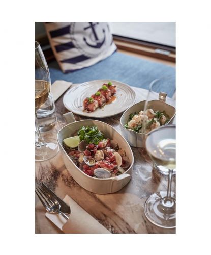 Блюдо овальное 25,5*13,5 см h5 см 700 мл Gray Oval Bucket с ручками Frutti di Mare P.L. [1] (11)