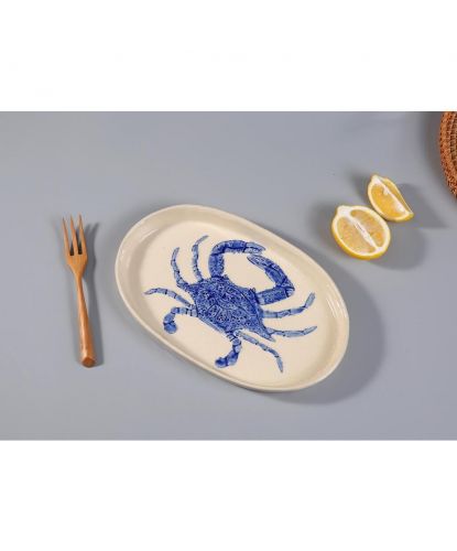 Блюдо овальное 29*18 см h2,5 см Crab Northern Blue Gray Frutti di Mare P.L. [1] (2)