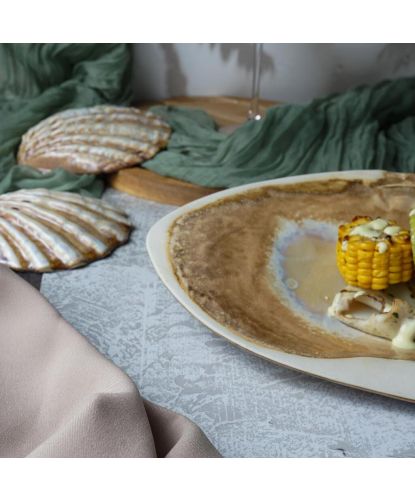 Блюдо овальное 32,5*20 см h7 см 100 мл Pearl Shell Frutti di Mare P.L. [1] (25)