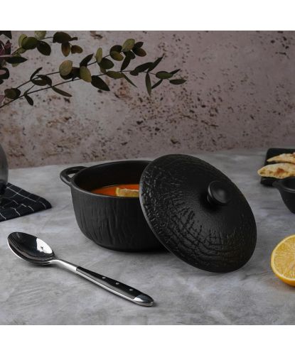Бульонница 500 мл d 14 см h7 см с крышкой Black Raw Wood P.L. Proff Cuisine [6] (5)