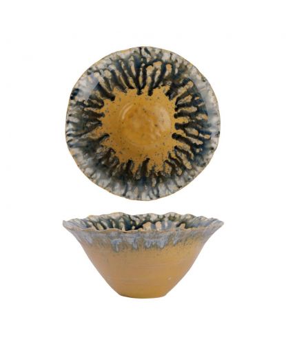 Салатник 925 мл d 19 см h9 см Dark Northern Blue Brown Flower Frutti di Mare P.L. [1] (2)