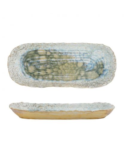 Блюдо овальное 34*14,5 см h3,5 см Gray Pearl Spots Sea Wave Frutti di Mare P.L. [1] (3)