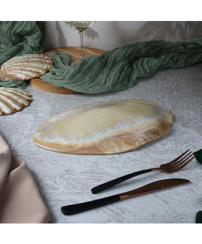Блюдо овальное 32,5*20 см h7 см 100 мл Pearl Shell Frutti di Mare P.L. [1] (30)