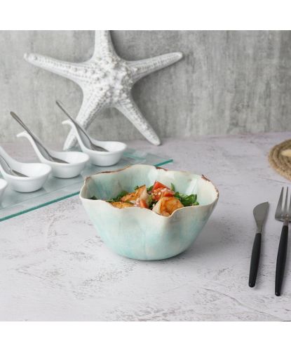 Салатник 450 мл 14*13,8 см h7 см Sea Blue Flower Frutti di Mare P.L. [1] (4)