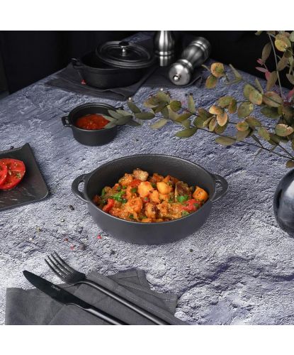 Блюдо овальное 18,5*15 см h5,3 см 850 мл с ручками Smooth Black Raw Stellar P.L. Proff Cuisine [4] (3)