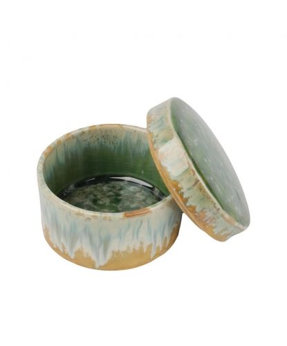 Емкость для подачи 210 мл с крышкой d 10 см h5,2/3,2 см Green Malachite Box Frutti di Mare P.L. [1] (3)
