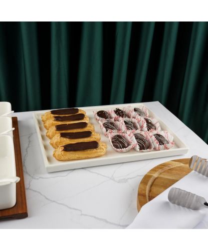 Блюдо прямоугольное 34*27 см h2 см 300 мл White Style Buffet P.L. [1] (4)