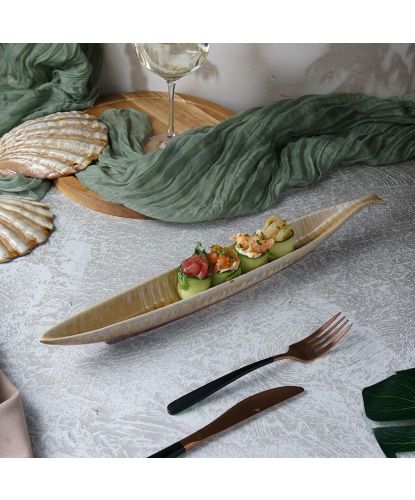 Блюдо овальное 44*5 см h4 см 200 мл Pearl Fish Sea Stone Frutti di Mare P.L. [4] (2)