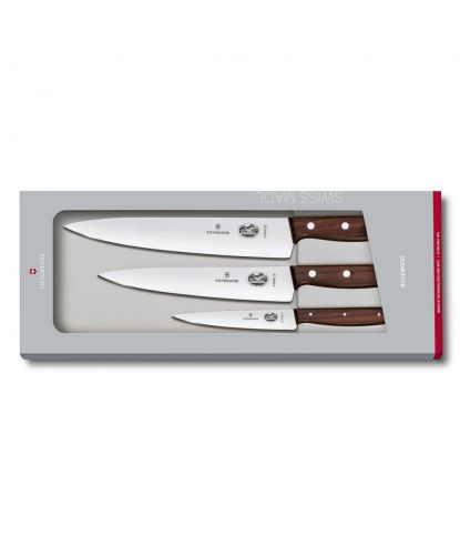 Набор универсальных ножей Victorinox 12/19/22 см, деревянная ручка, ручка розовое дерево (2)