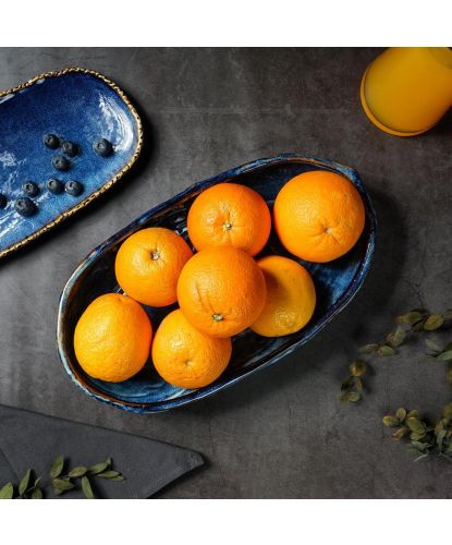 Блюдо овальное 35*20,5 см h6 см 2 л Aqua Blue Style Buffet P.L. [1]  (9)