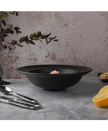 Тарелка глубокая 900 мл d 27 см h7,5 см для пасты, для супа Black Raw Wood P.L. Proff Cuisine [2] (3)