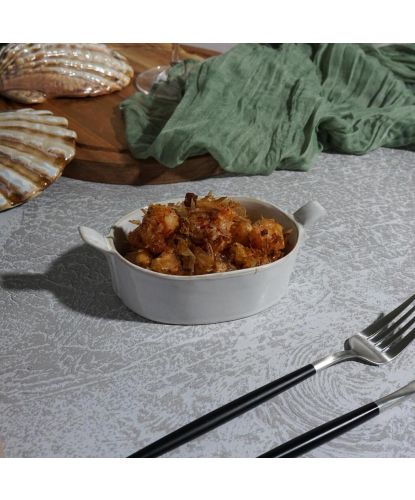 Блюдо овальное 15*8 см h4 см 200 мл Gray Oval Bucket с ручками Frutti di Mare P.L. [1] (18)