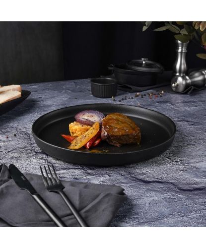 Тарелка с бортом d 27 см h2,8 см Smooth Black Raw Stellar P.L. Proff Cuisine [3] (9)