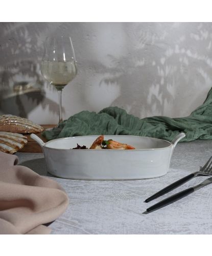 Блюдо овальное 25,5*13,5 см h5 см 700 мл Gray Oval Bucket с ручками Frutti di Mare P.L. [1] (14)